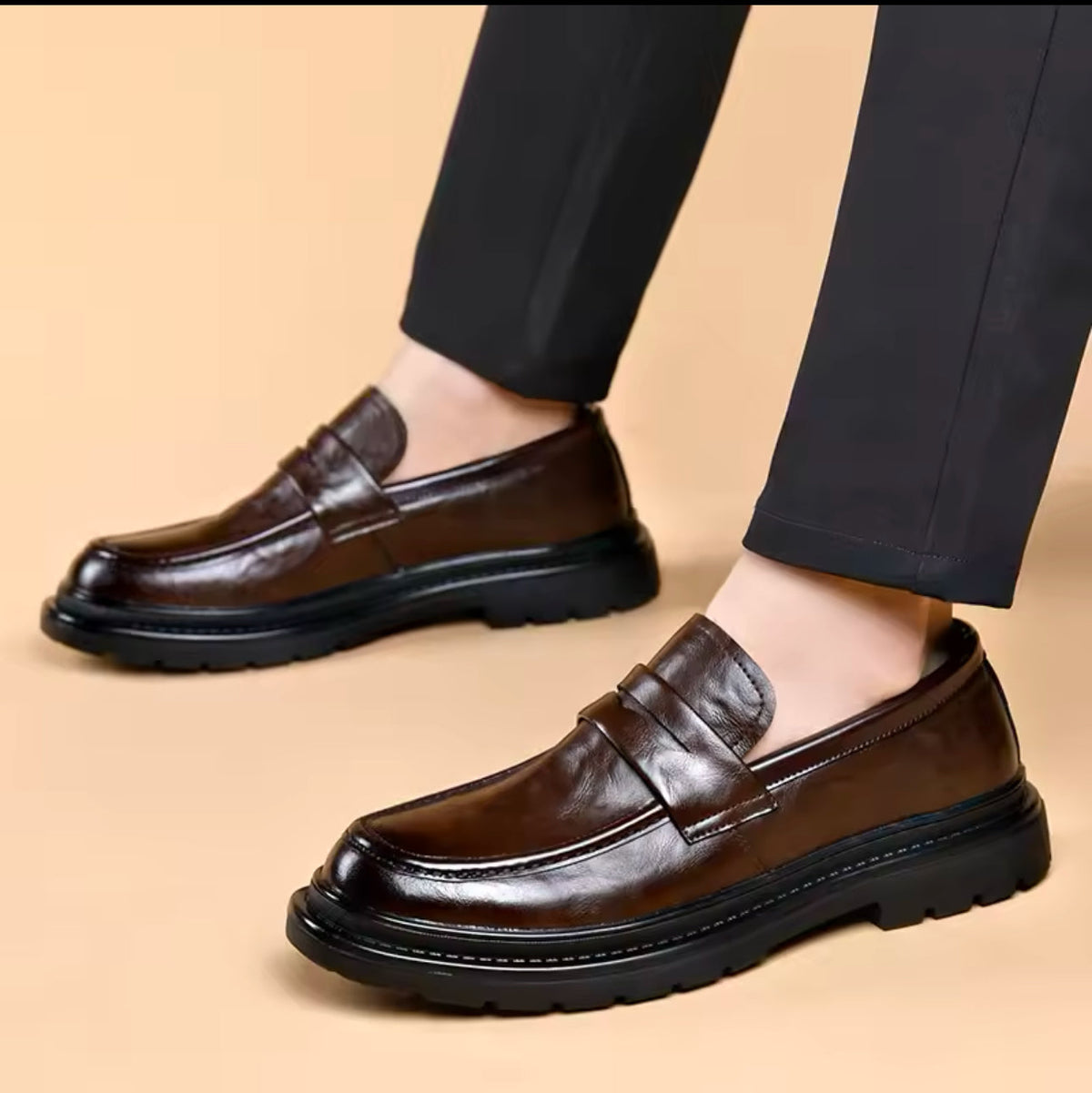005 IMPORTED SHOES WITH RUBBER SOLE-BROWN