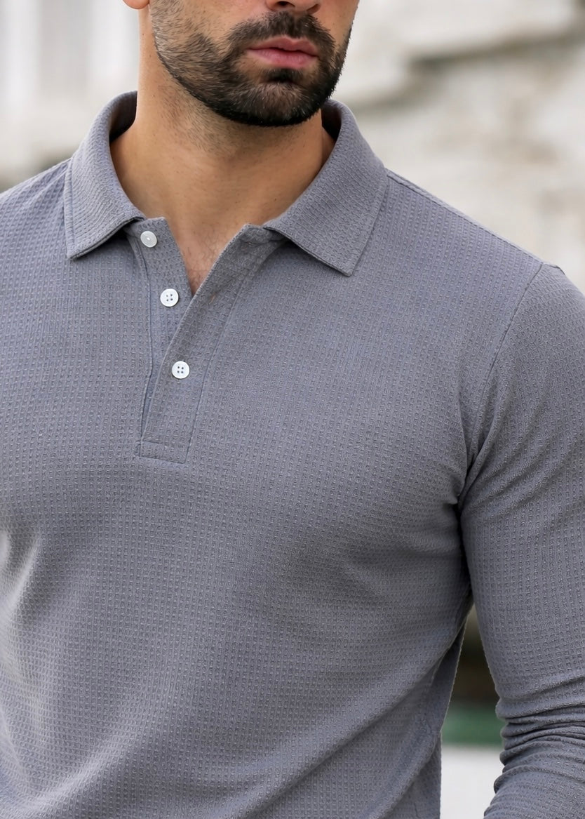 GRAY TEXTURED SHIRT-FT