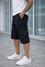 TACTICAL-COTTON CARGO-SHORTS-BLACK