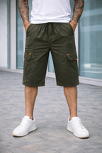 TACTICAL-COTTON CARGO-SHORTS-OLIVE
