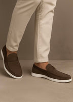 0013 SUEDE SOFT LOAFERS-BROWN