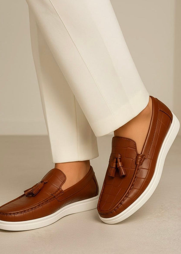 0011 AIR TASSEL LOAFERS-BROWN