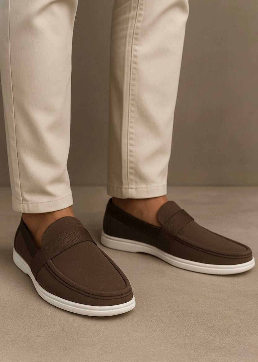 0013 SUEDE SOFT LOAFERS-BROWN