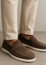 0013 SUEDE SOFT LOAFERS-BROWN