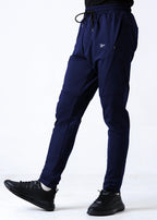 THE LINEN PLEATED TROUSER-NAVY