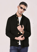 BLACK COTTON SHACKET-FT