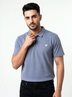 Blue infinity Cotton Polo