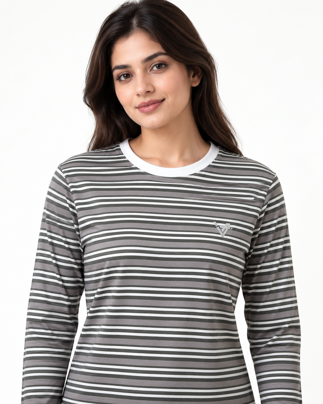 Long Sleeve Cotton Stripe Regular Fit T Shirt - Vogue Fashions