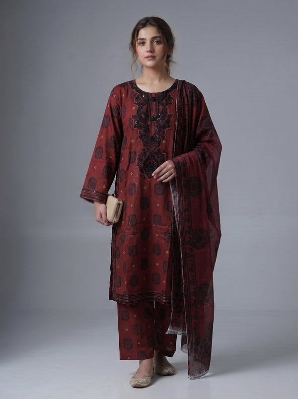 PC-550 Printed Embroidered Stitched Suit
