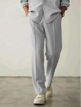 Plain Stripe-Line Jogger - Grey