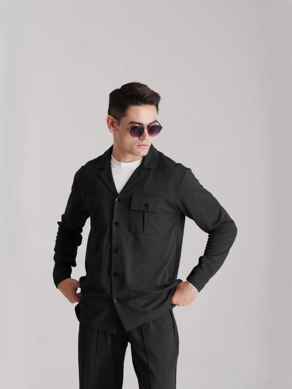 Premium Co-Ord Set Full Sleeve - Black - Drizzle.pk