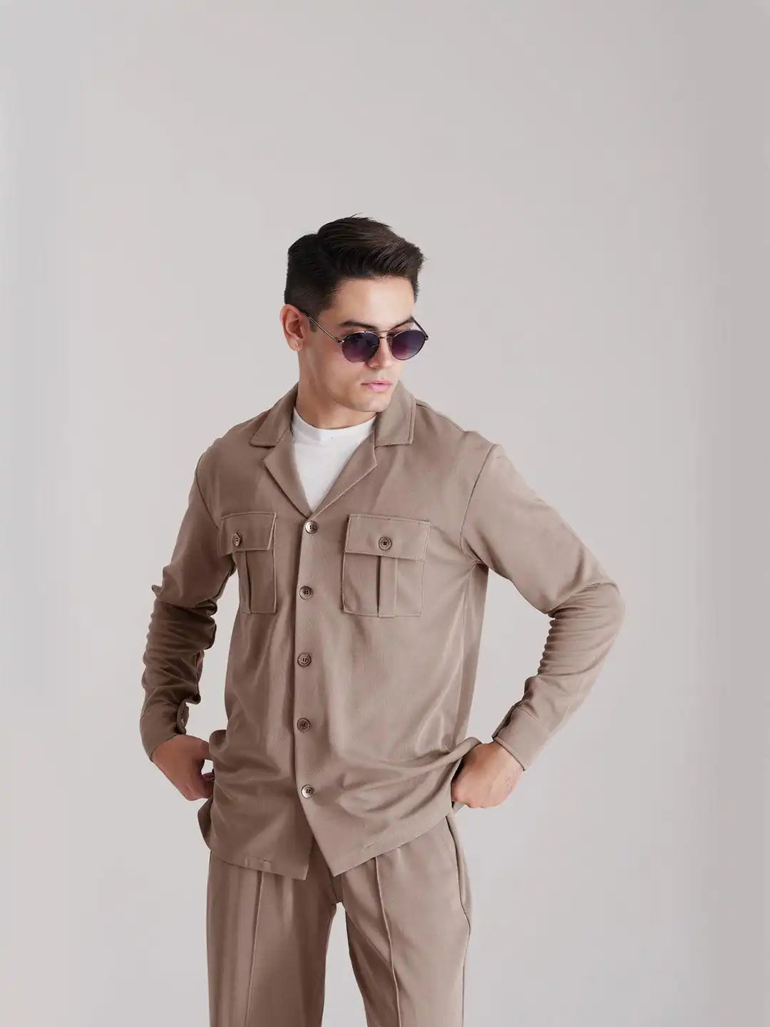 Premium Co-Ord Set Full Sleeve - Skin - Drizzle.pk