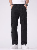 Men Cargo Trousers - Black
