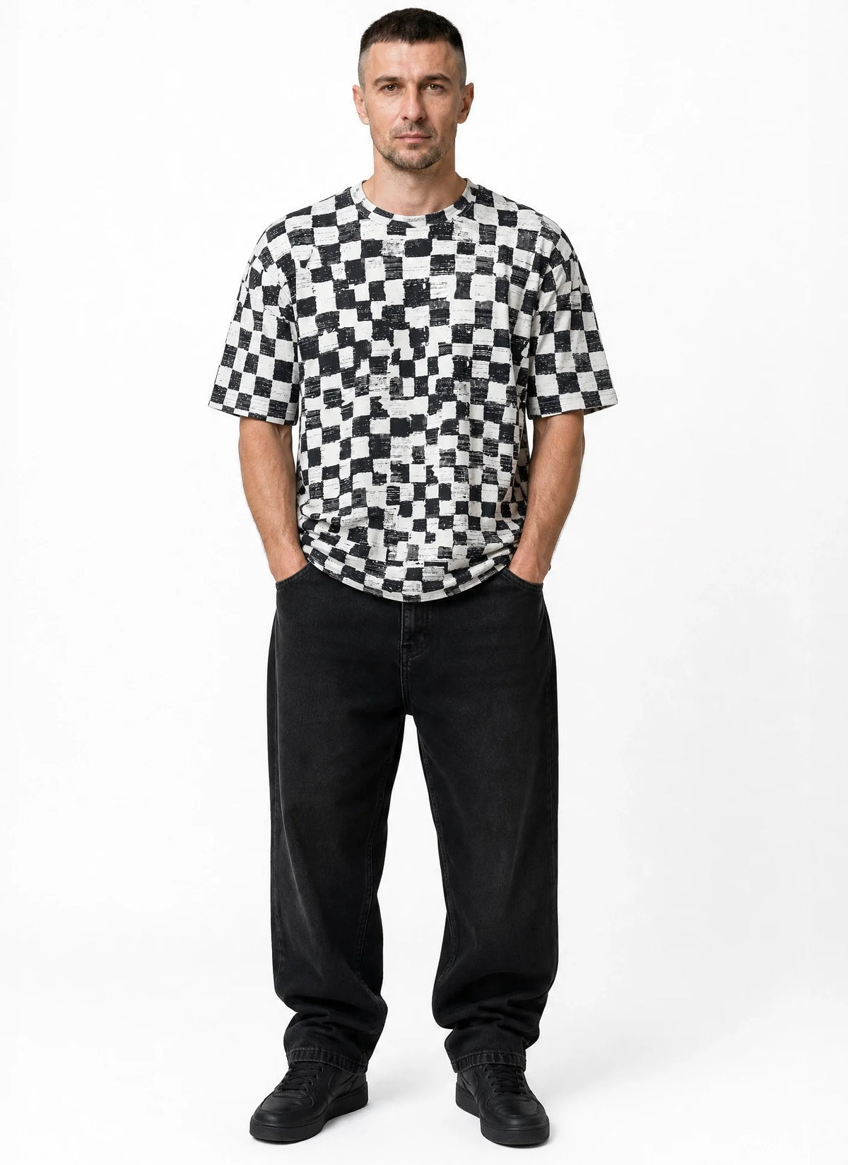 Printed Dropshoulders Cotton T Shirt