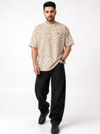 Printed Dropshoulders Cotton T Shirt