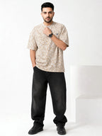 Printed Dropshoulders Cotton T Shirt