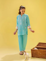 Girls Summer 2Pcs Embroidered Suit VG146-B