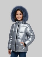 Full Sleeves Hooded Puffer Jacket For Girls VJ84-A