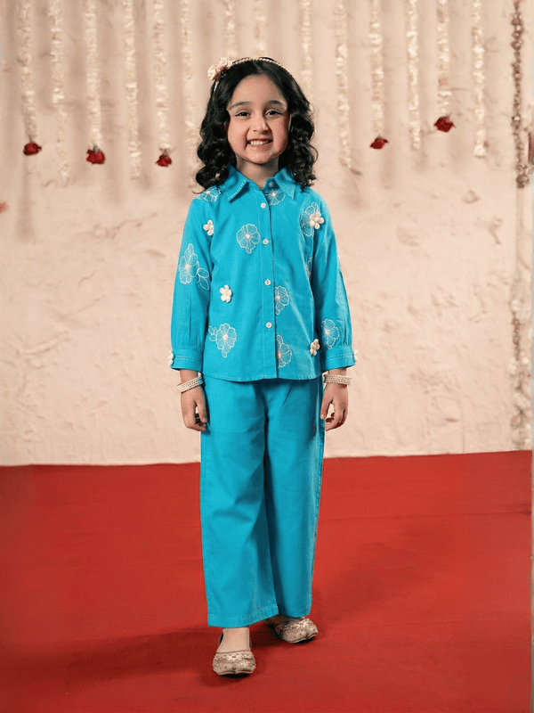 Girls Summer 2Pcs Embroidered Suit VG178-B