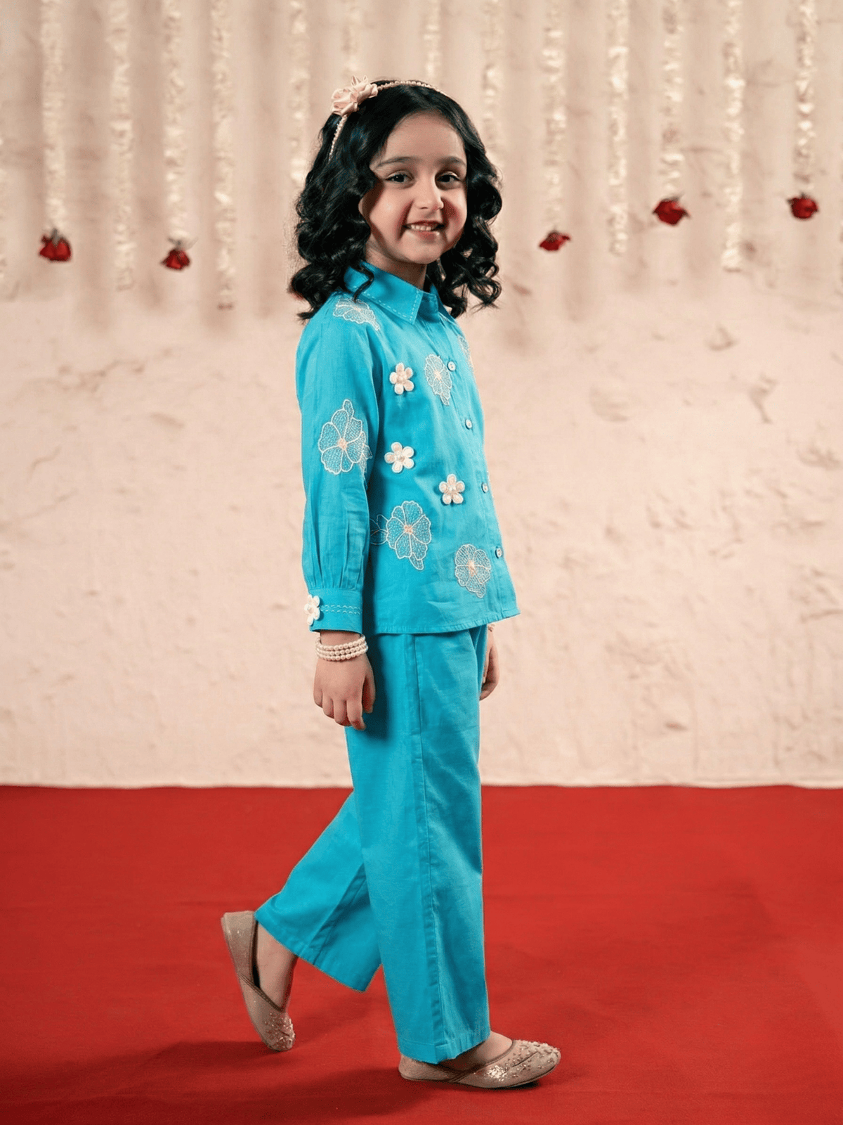 Girls Summer 2Pcs Embroidered Suit VG178-B