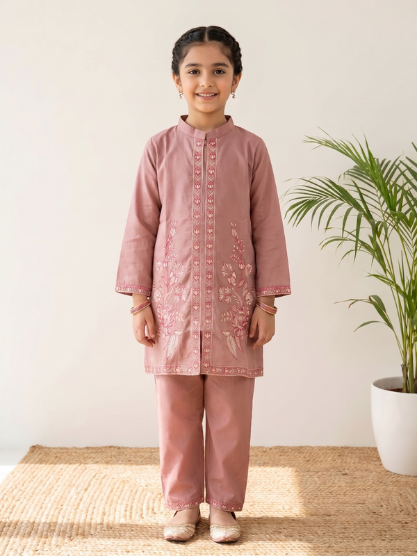 Embroidered Girls Co Ord Set VG210-B