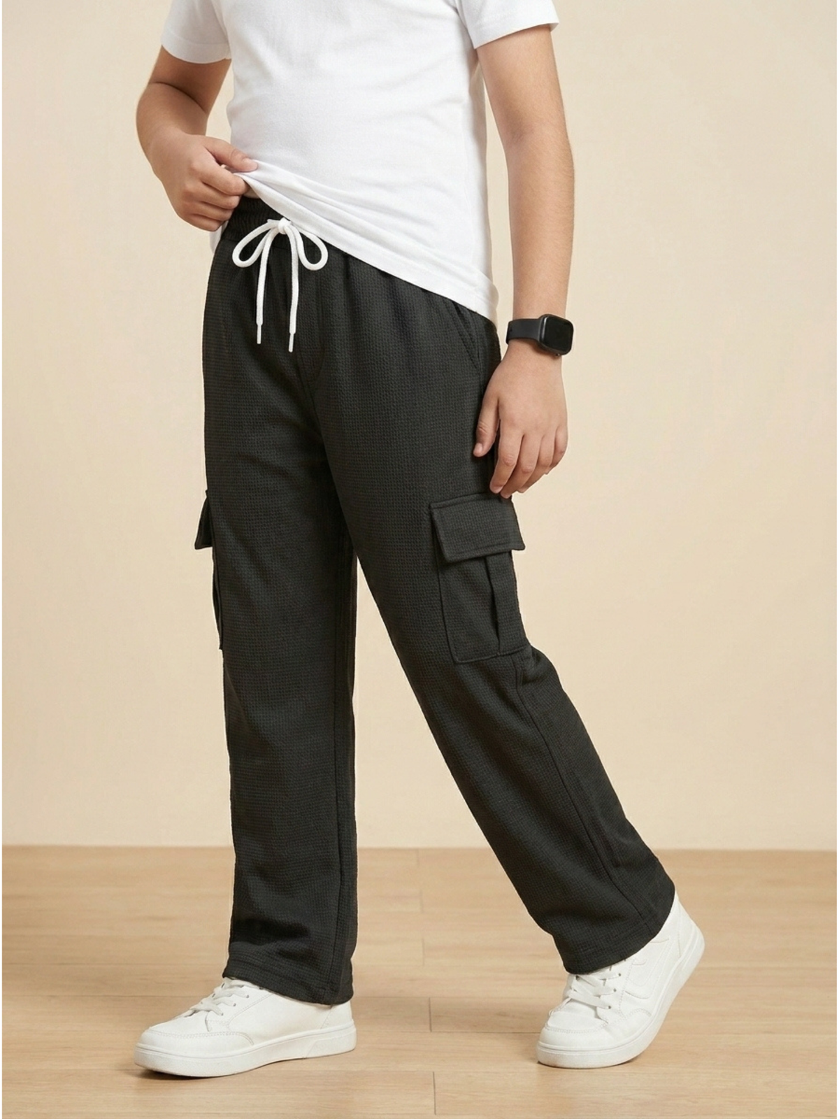 Boys Imported Textured Cargo Trouser VT27-B