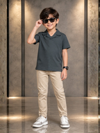 Boys Imported Textured Polo Shirt VP29-C