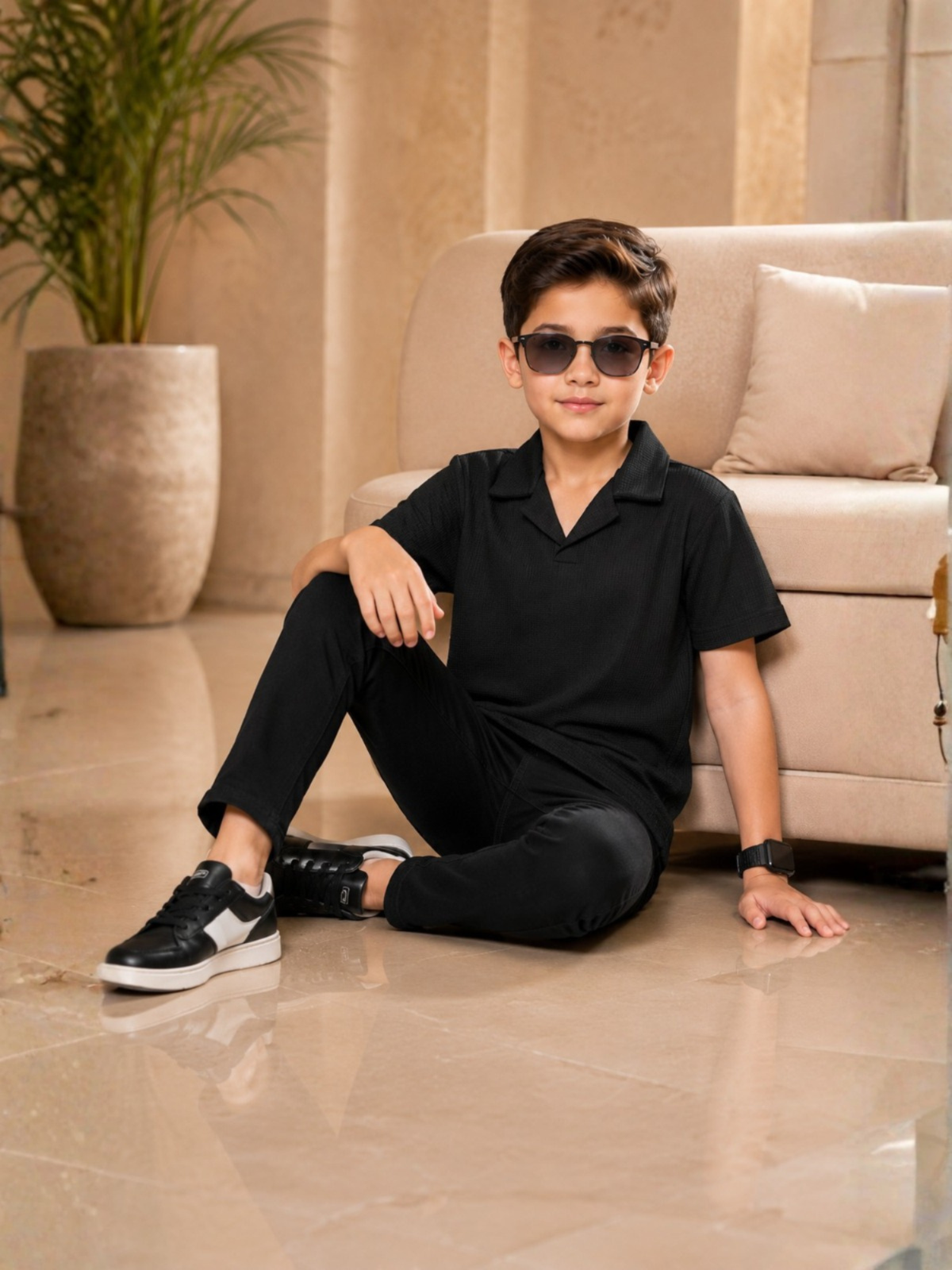 Boys Imported Textured Polo Shirt VP29-B