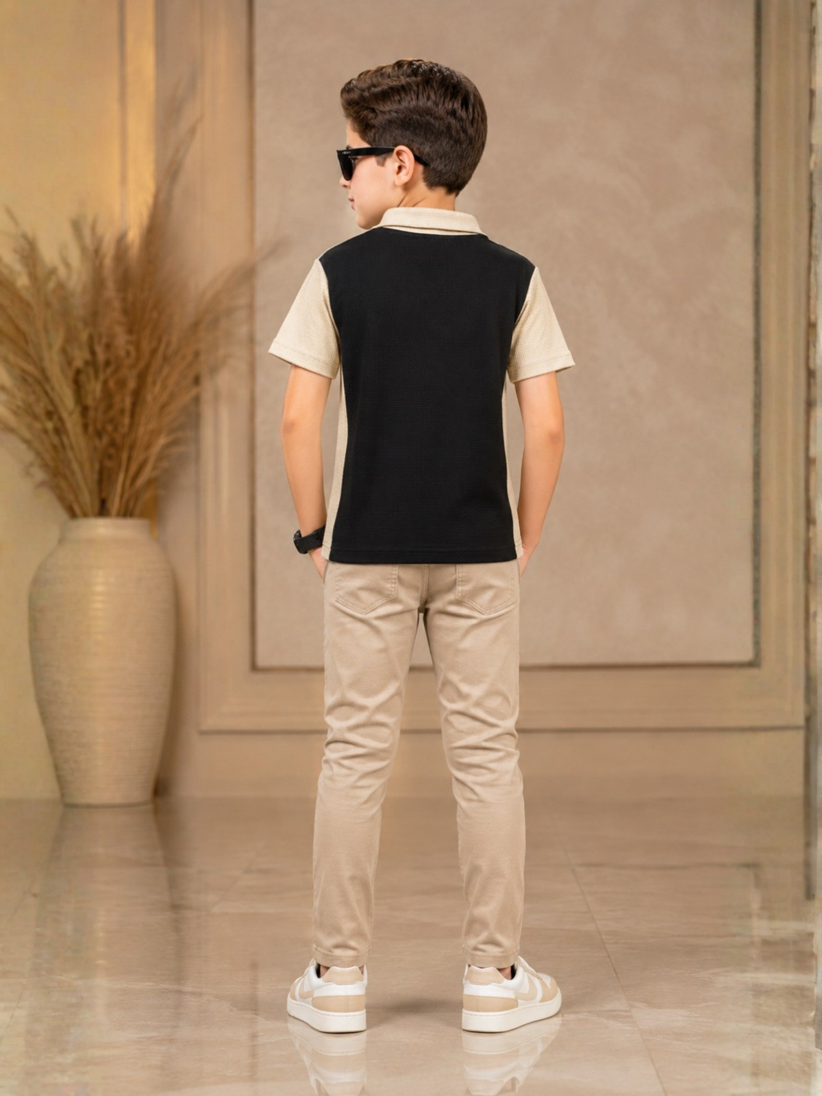Boys Imported Textured Polo Shirt VP28-A