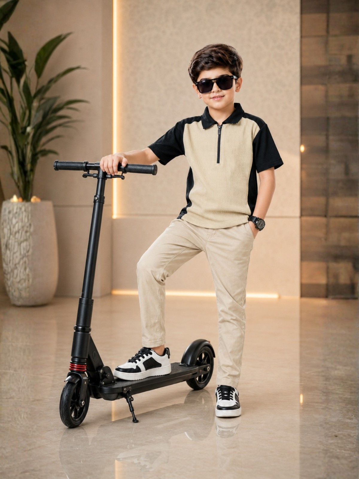 Boys Imported Textured Polo Shirt VP28-B