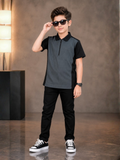 Boys Imported Textured Polo Shirt VP28-C
