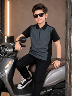 Boys Imported Textured Polo Shirt VP28-C