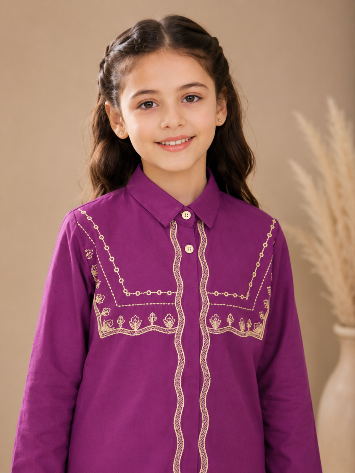 Embroidered Girls Co Ord Set VG222-B