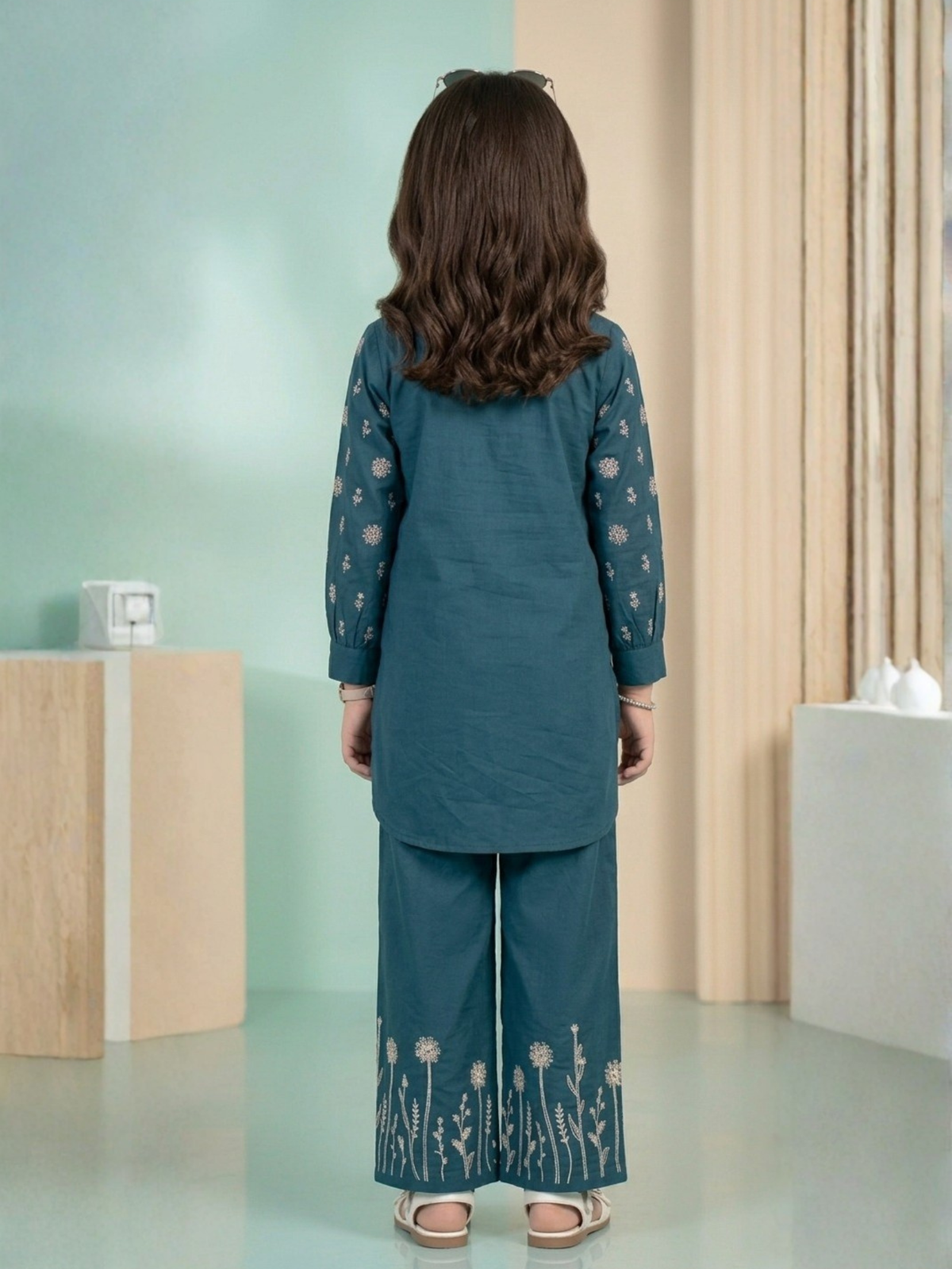 Embroidered Girls Co Ord Set VG215-A