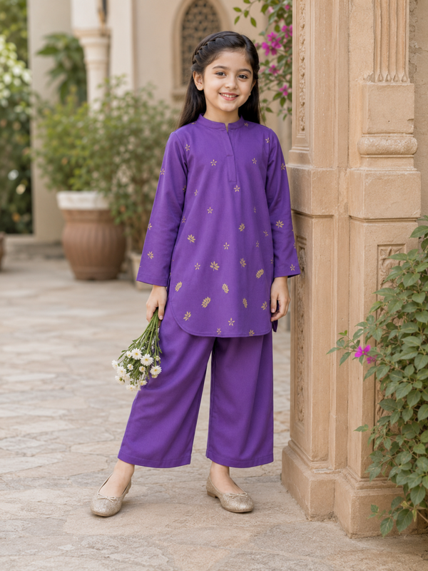 Girls Winter 2Pcs Printed Suit VG230-A