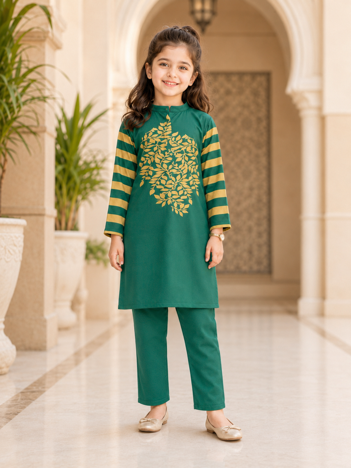 Girls Winter 2Pcs Printed Suit VG231-A
