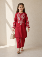 Embroidered Girls Summer 2Pcs Suit VG227-A