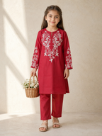 Embroidered Girls Summer 2Pcs Suit VG227-A