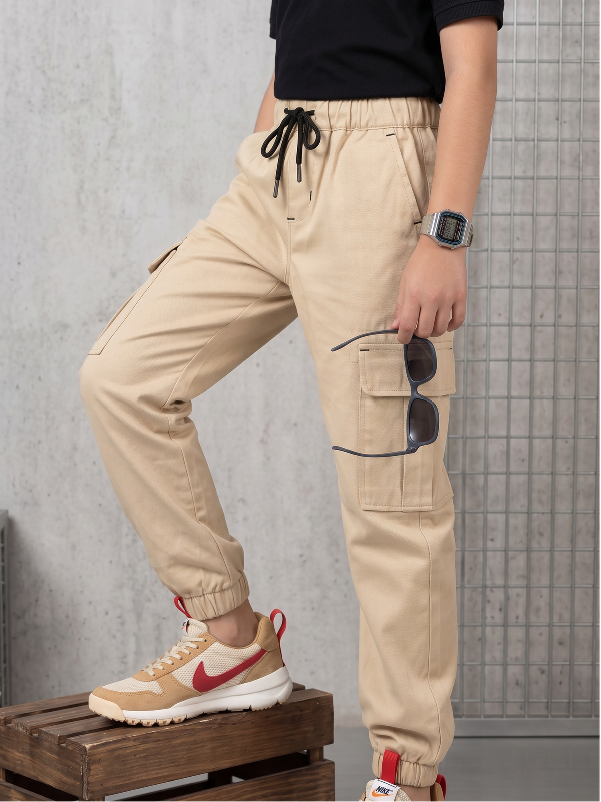 Boys Imported Textured Cargo Trouser VT30-A
