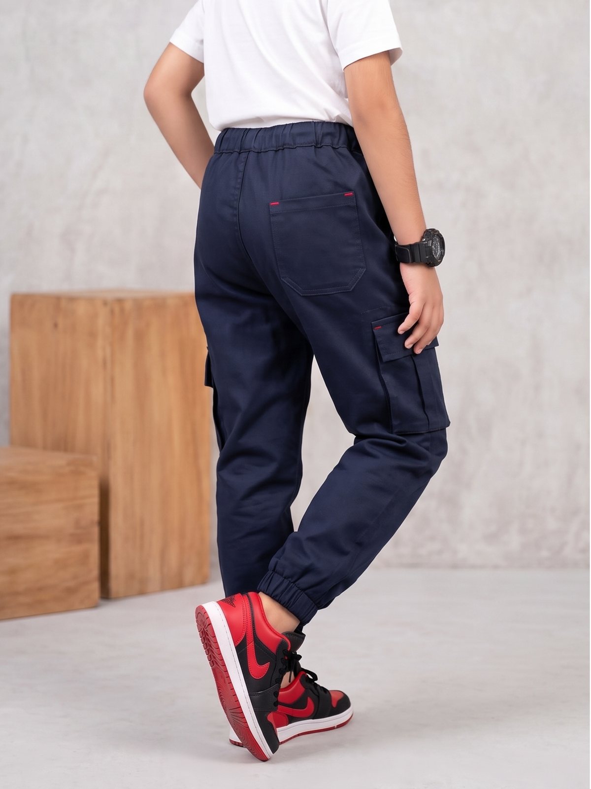Boys Imported Textured Cargo Trouser VT30-D