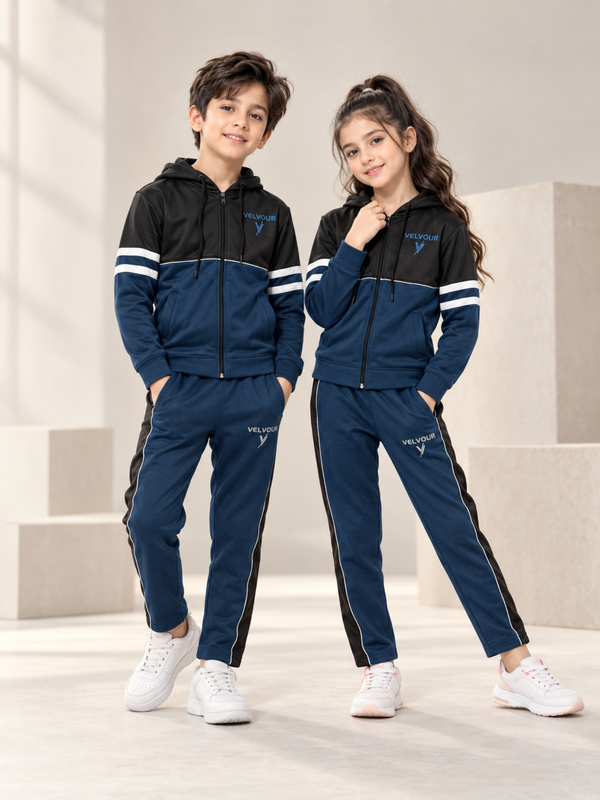 Hooded Tracksuit For Boys & Girls, Poly Athletic Fleece #VWT08-F