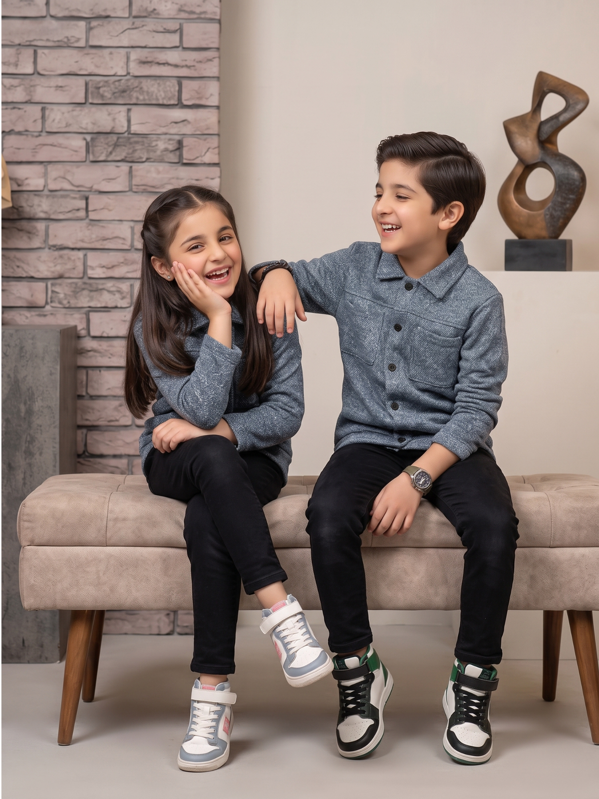 Fleece Shirt Jacket For Boys & Girls VWT63-A