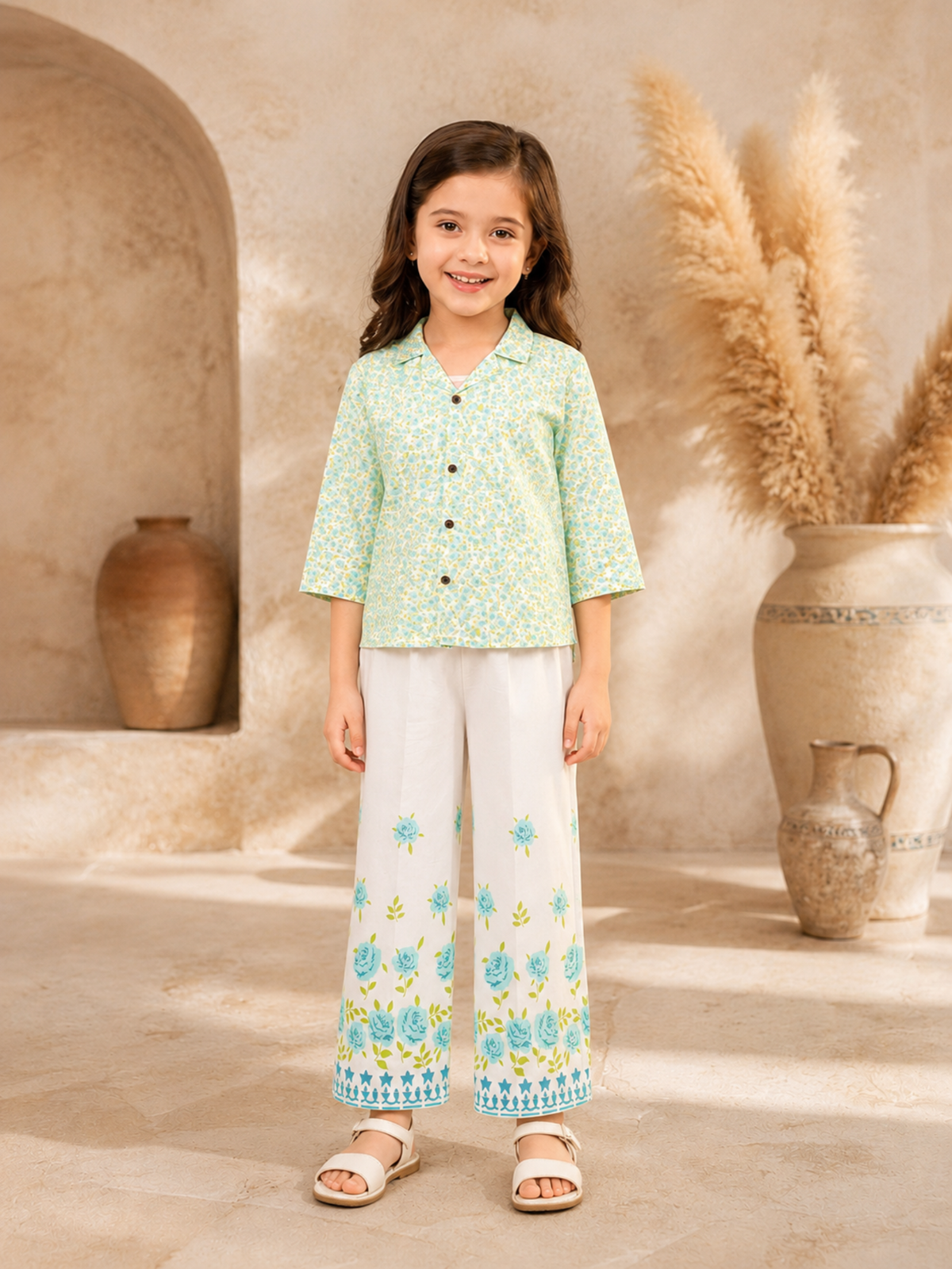 Girls Summer 2Pcs Printed Suit VG161-AB