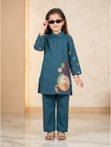 Embroidered Girls Co Ord Set VG216-A