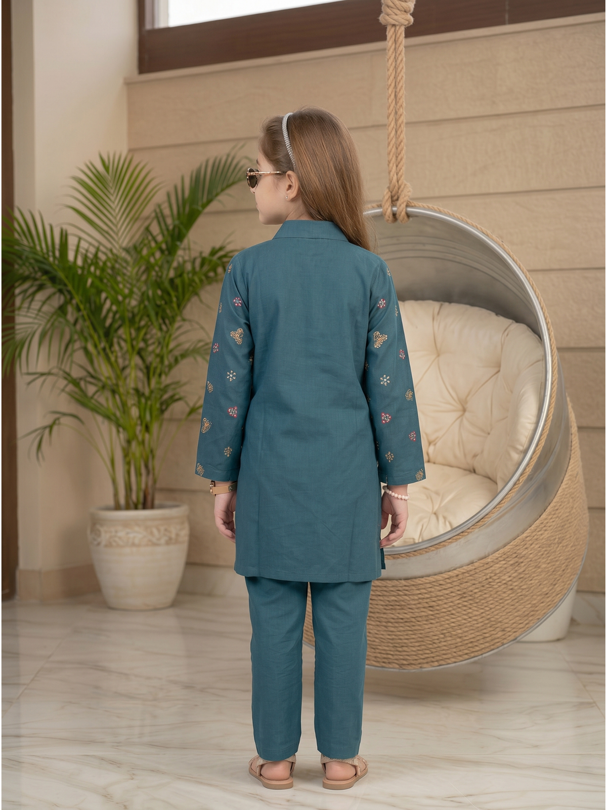 Embroidered Girls Co Ord Set VG216-A