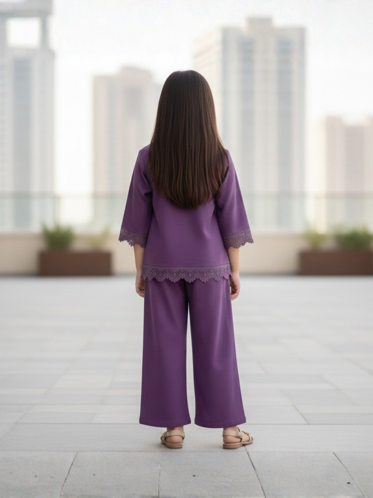 Girls Winter 2Pcs Printed Suit VG196-B