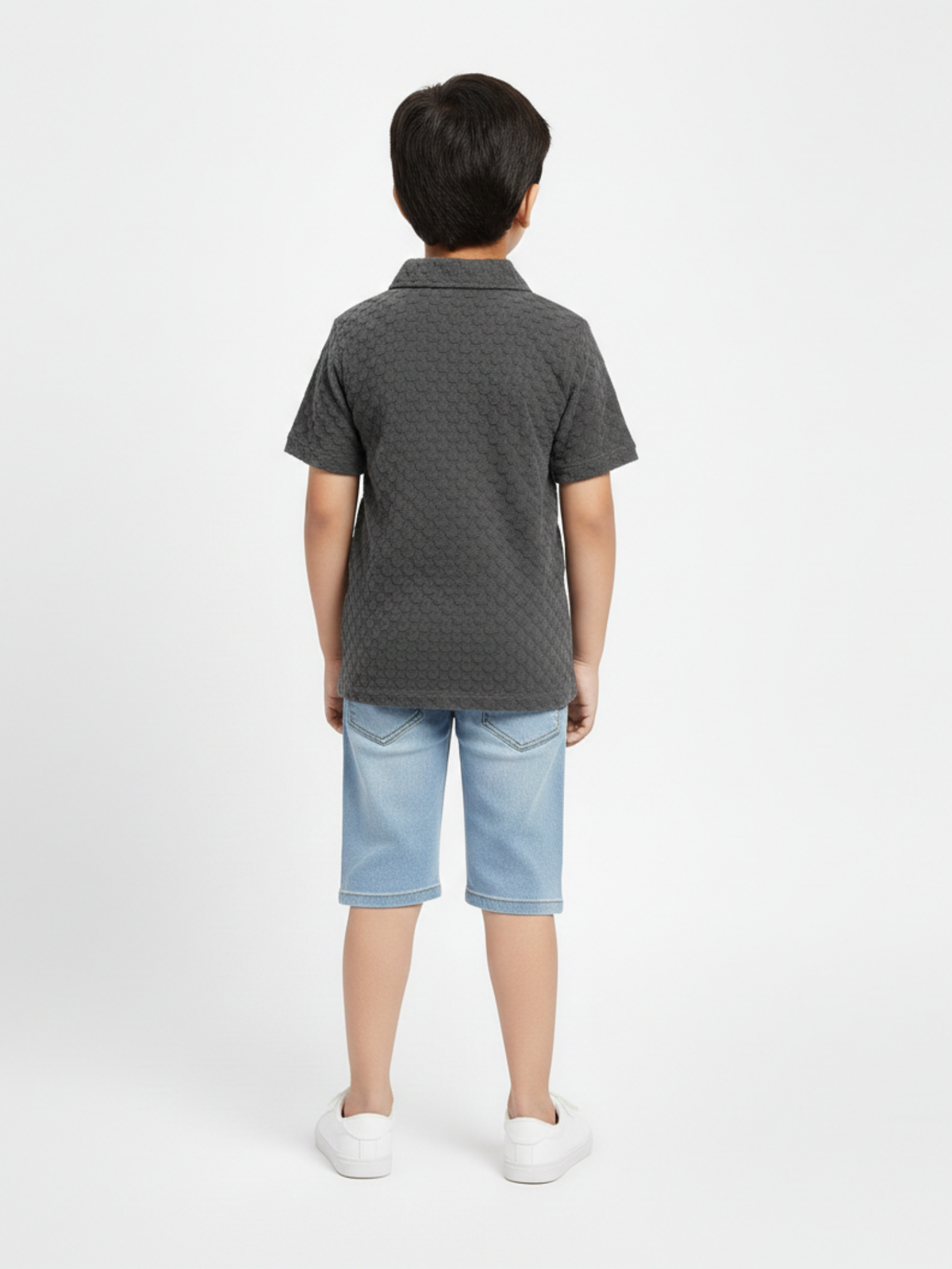 Boys Zip Collar Polo Shirt VP22-A