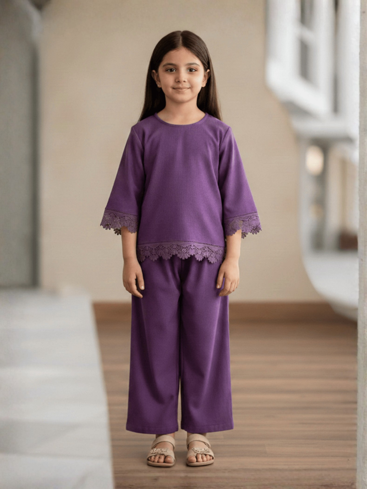 Girls Winter 2Pcs Printed Suit VG196-B
