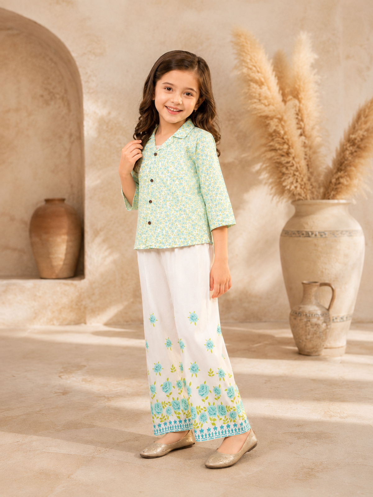 Girls Summer 2Pcs Printed Suit VG161-AB
