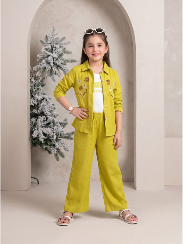 Girls Winter 3Pcs Embroidered Suit VCHN01-A